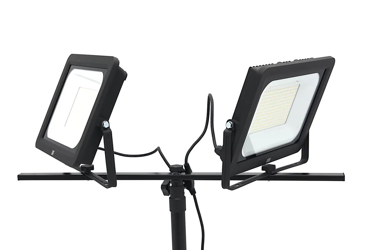 Електрически двоен прожектор със статив HBM H134489, LED, 2 x 200 W, 2 x 20500 lm