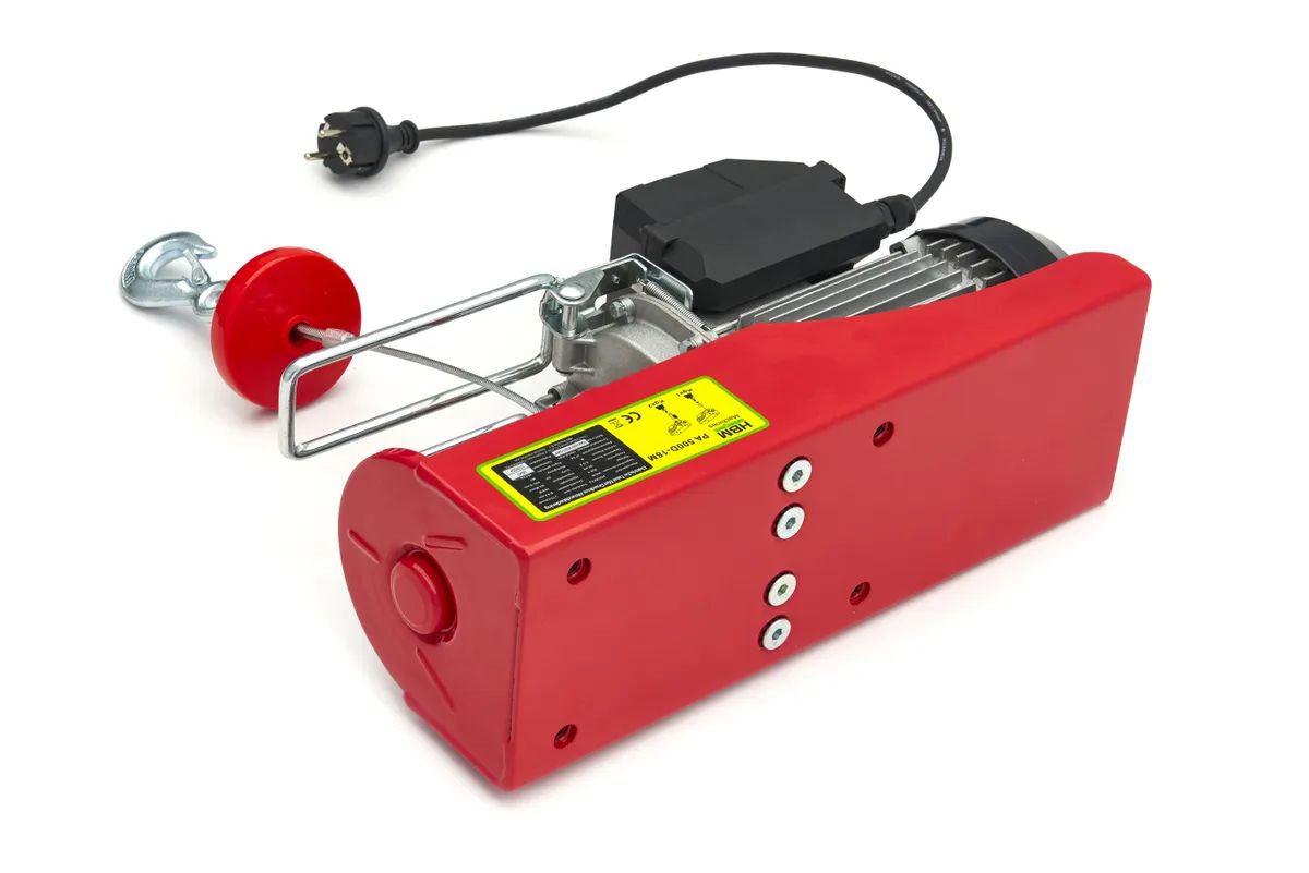 Електрически телфер HBM H134119, 900 W, 230 V, 500 кг, 18 м въже, дистанционно