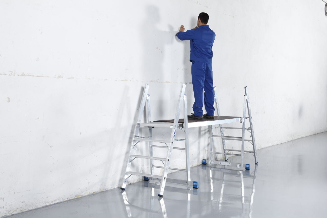 Стълба с голяма горна платформа Krause Stabilo, 1x4, 550x350 м (07126085)