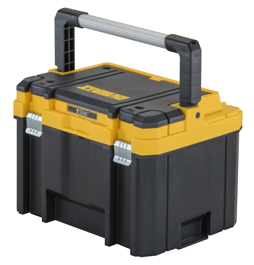 Пластмасов куфар с дръжка и органайзер DEWALT T STAK - от Etools.bg Пластмасов куфар с дръжка и органайзер DEWALT T STAK
