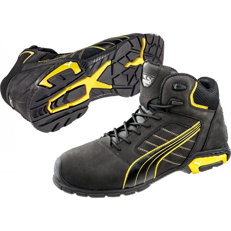 PUMA S3 SRC AMSTERDAM MID S3 Защитни работни обувки, черни с размери 39-47 (511300)