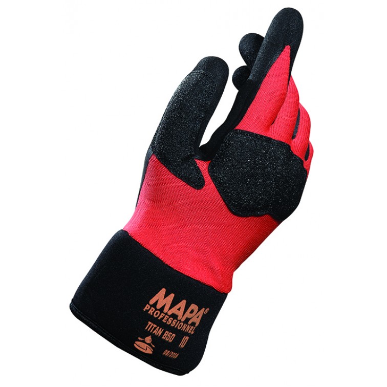 MAPA TITAN 850 Работни ръкавици, червени с размери 7-11 (611300)