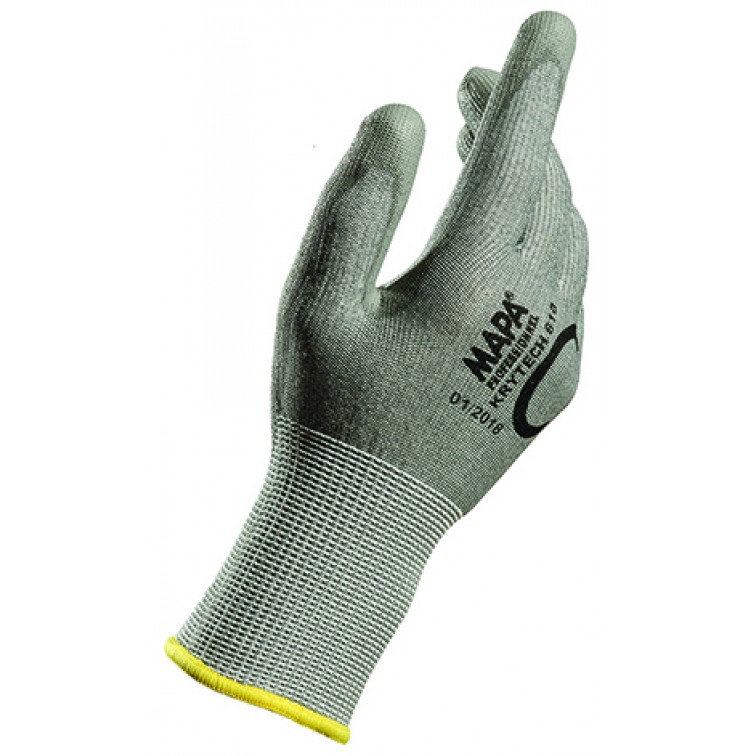 MAPA KRYTECH 610 Работни ръкавици, сиви с размери 6-11 (672100)