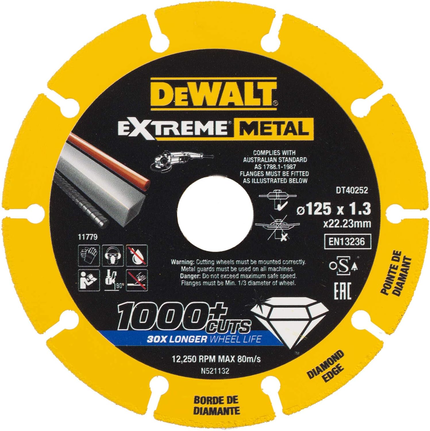 Диамантен диск за рязане на метал DeWALT DT40257, 355 x 25.4 x 3.3 мм - от Etools.bg Диамантен диск за рязане на метал DeWALT DT40257, 355 x 25.4 x 3.3 мм