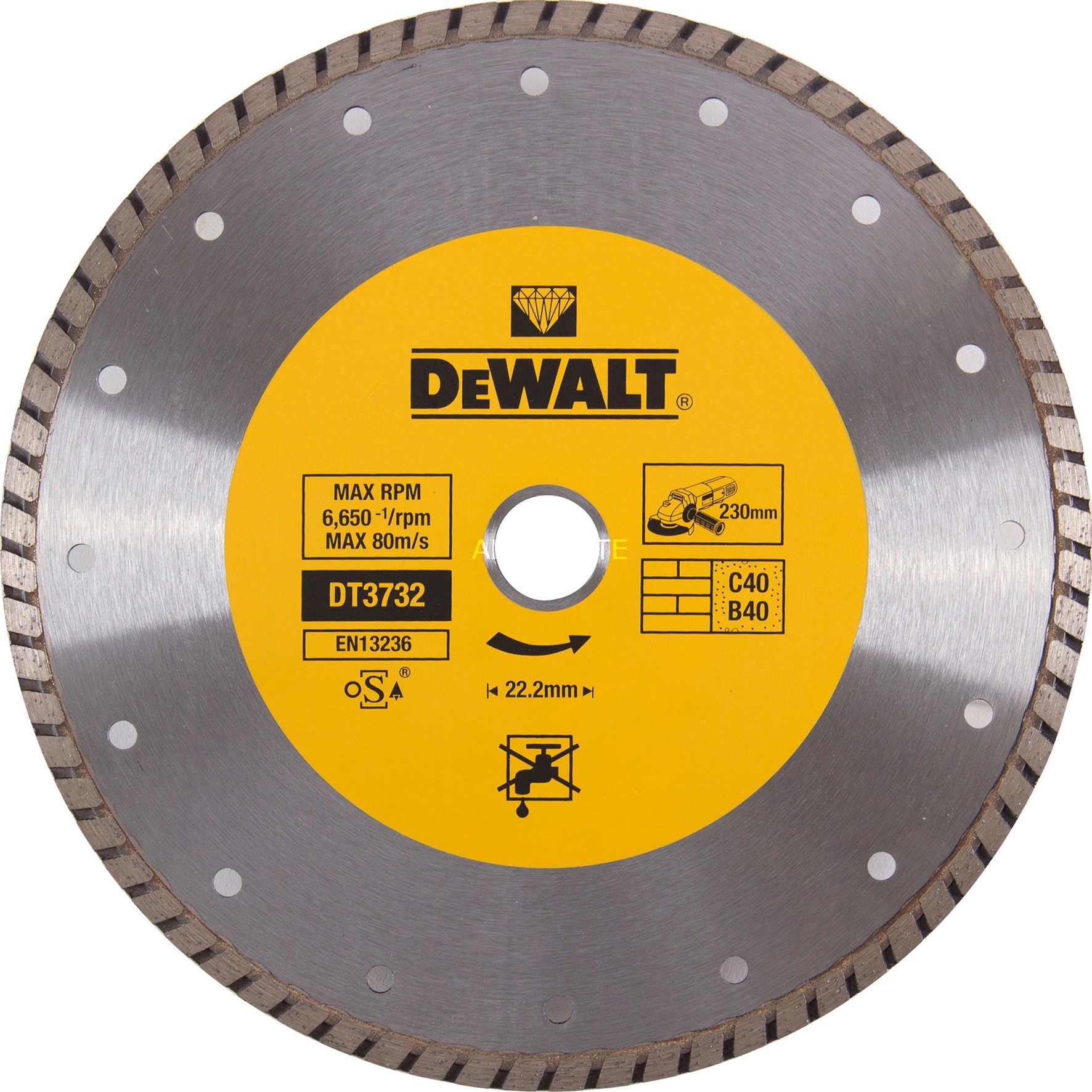 Диамантен диск за зидария-турбо DEWALT