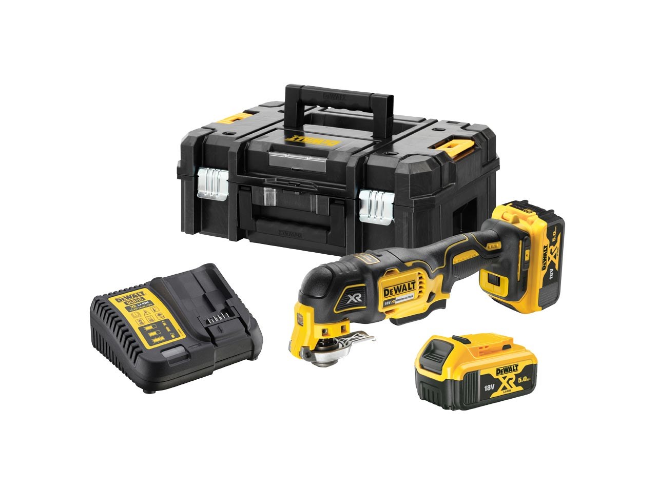DEWALT DCS356P2 Акумулаторен мултифункционален инструмент 18 V 2x5 Ah - от Etools.bg DEWALT DCS356P2 Акумулаторен мултифункционален инструмент 18 V 2x5 Ah