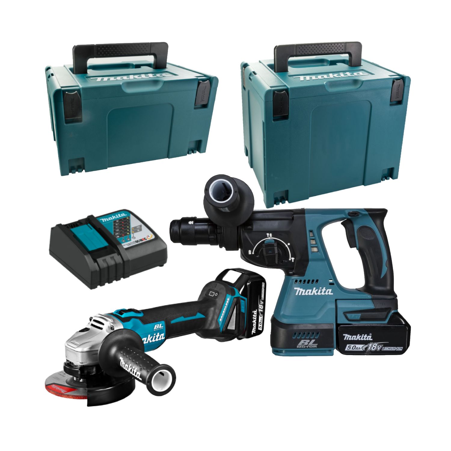 MAKITA DLX2125TJ1 Kомплект aкумулаторни машини 18 V 5 Ah - от Etools.bg MAKITA DLX2125TJ1 Kомплект aкумулаторни машини 18 V 5 Ah
