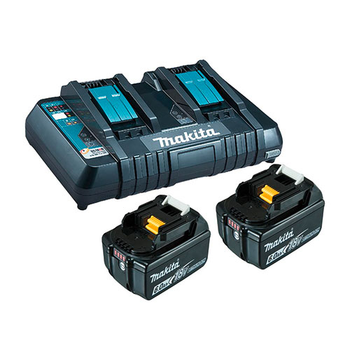 MAKITA BL1860Bx2 + DC18RD Комплект зарядно устройство и акумулаторна батерия 18 V 6 Ah 2 броя (199484-8)