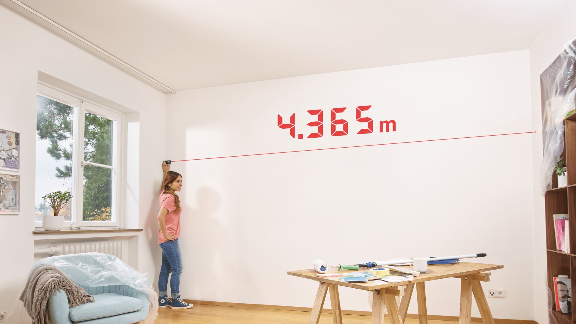 Лазерна ролетка Bosch EasyDistance 20, 635 Nm, 20 м, ± 3 мм (0603672A00) - от Etools.bg Лазерна ролетка Bosch EasyDistance 20, 635 Nm, 20 м, ± 3 мм (0603672A00)