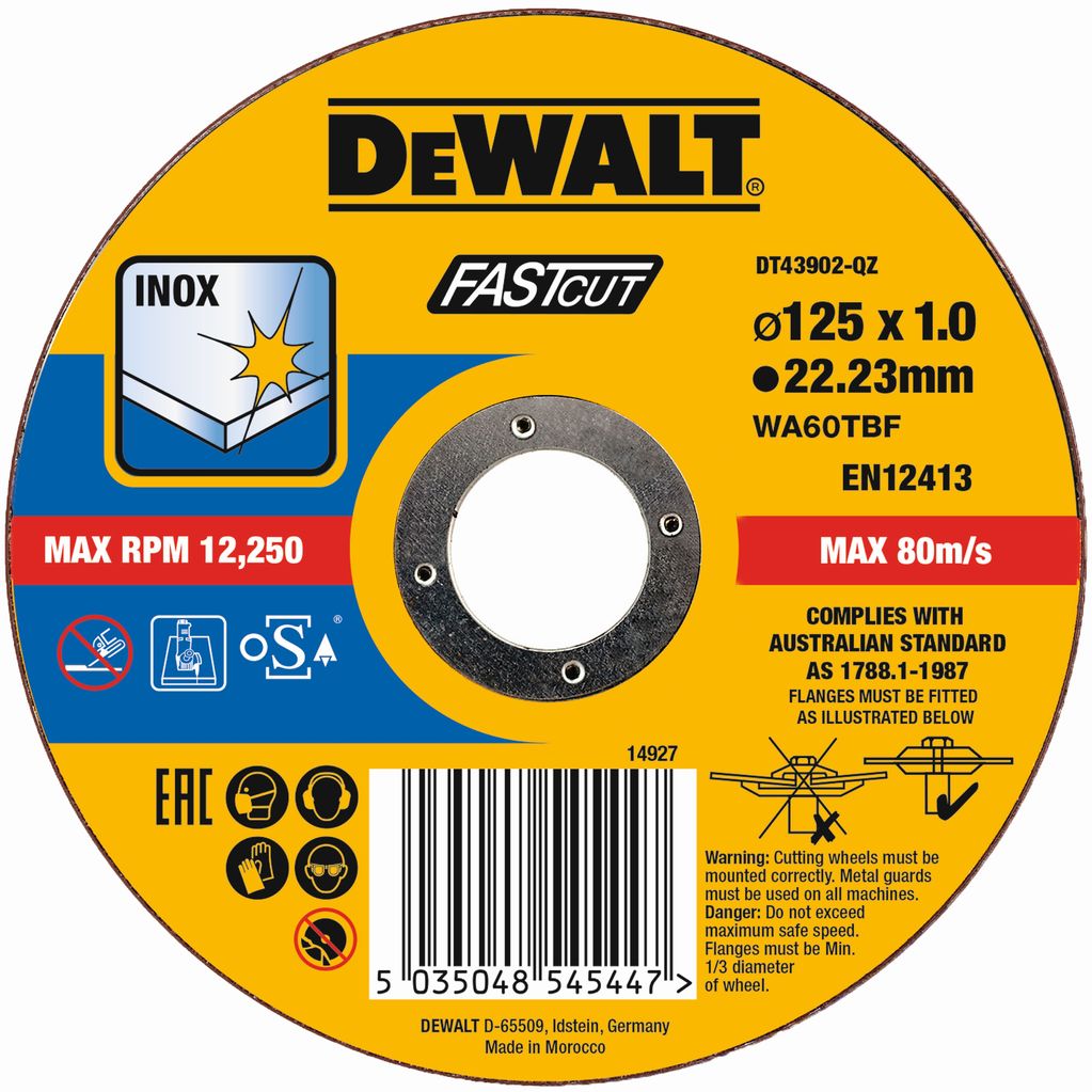 Абразивен диск за рязане метал и инокс DEWALT - от Etools.bg Абразивен диск за рязане метал и инокс DEWALT