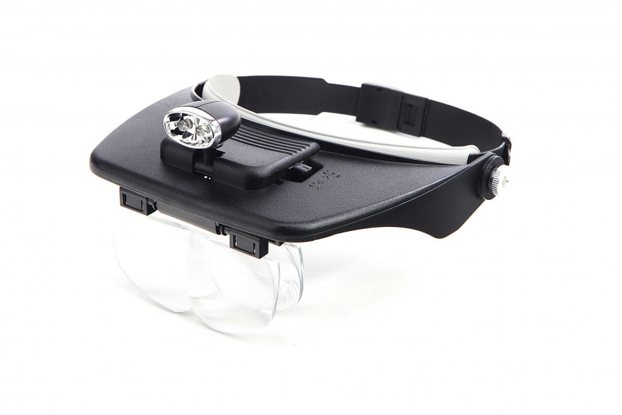Консумативи / Предпазни очила /  Челник лупа с вградени LED светлини HBM 02632, 1.2x / 1.8x / 2.5x / 3.5x