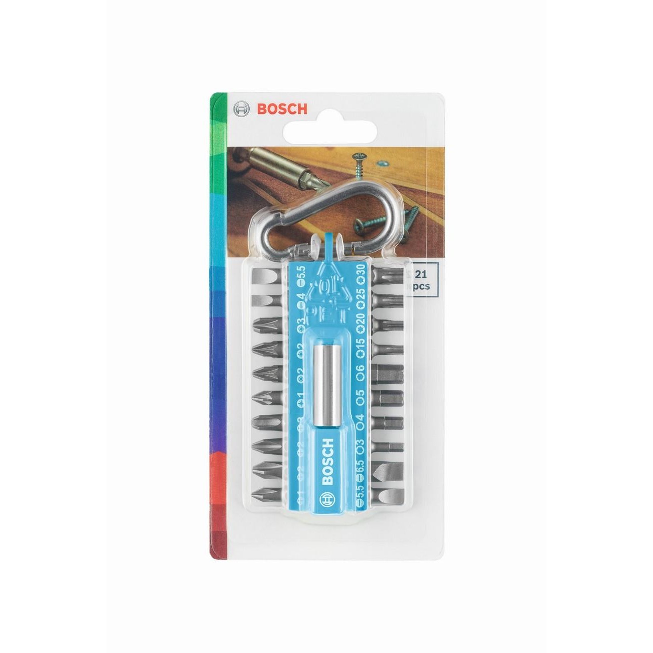 BOSCH Professional Комплект битове 21 части с обезопасена кука (светлосин) (2607002822) - от Etools.bg BOSCH Professional Комплект битове 21 части с обезопасена кука (светлосин) (2607002822)