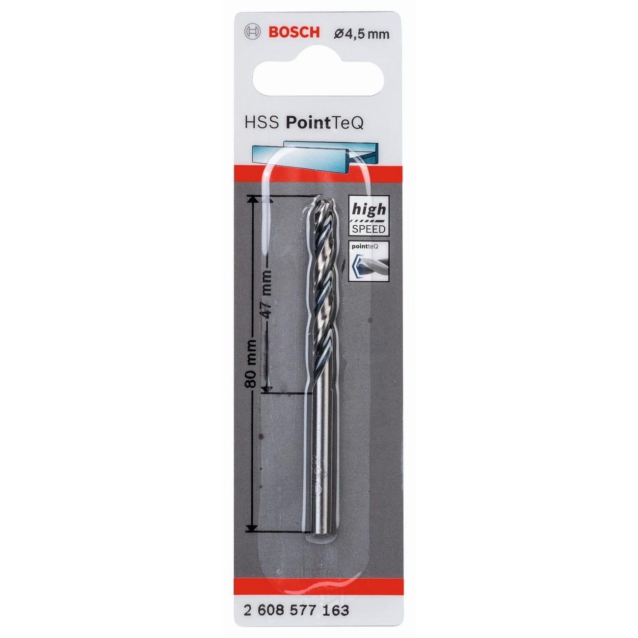 BOSCH Professional HSS PointTeQ Спирално свредло 4.5 мм (2608577163)