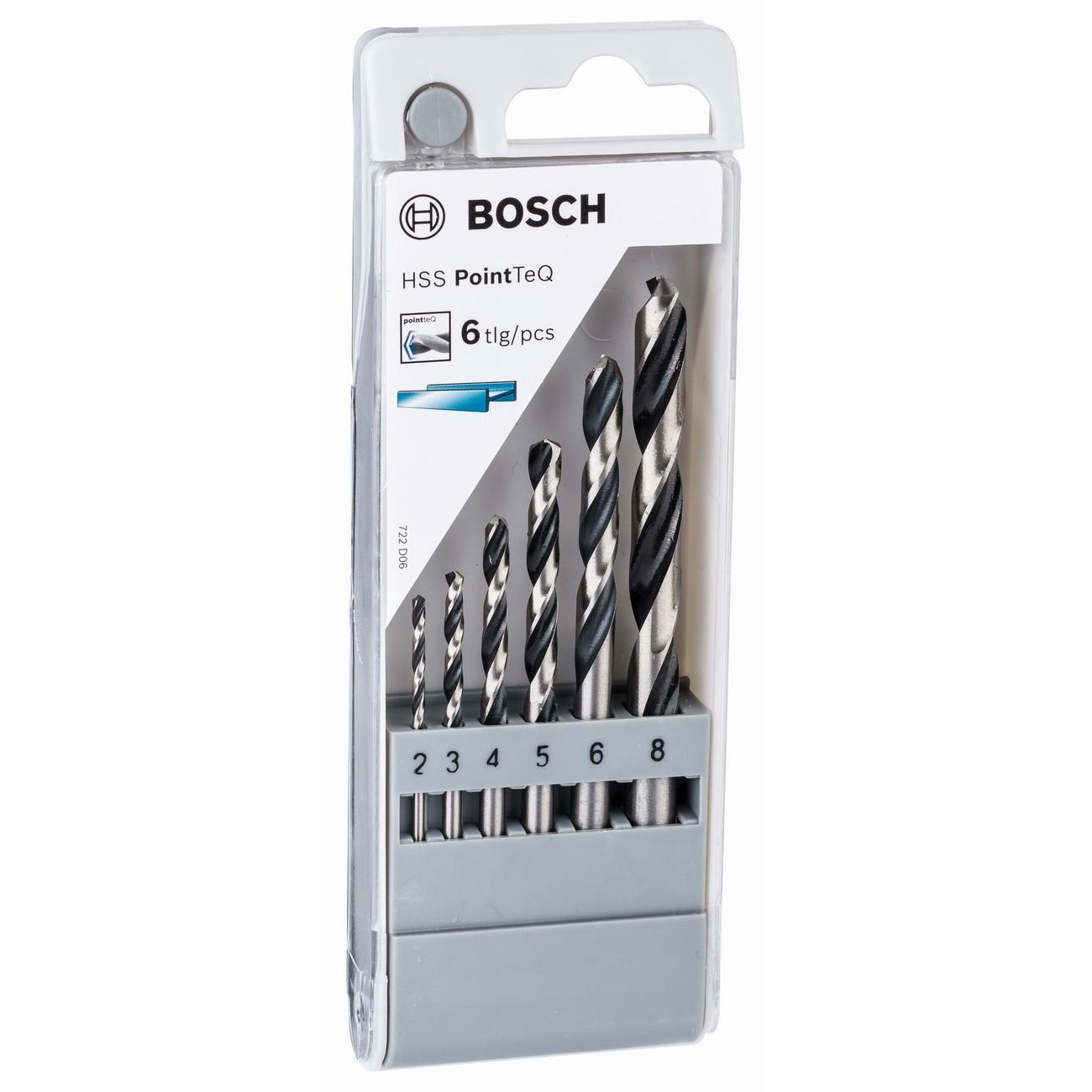 BOSCH Professional HSS PointTeQ Комплект спирални свредла 2-8 мм 6 части (2608577346)