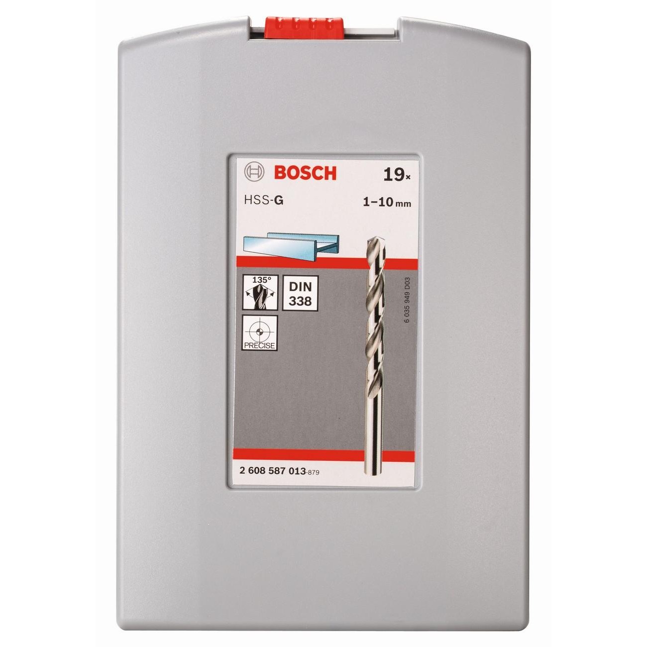 BOSCH Professional HSS-G ProBox DIN 338 Комплект свредла за метал 1-10 мм 19 части (2608587013)