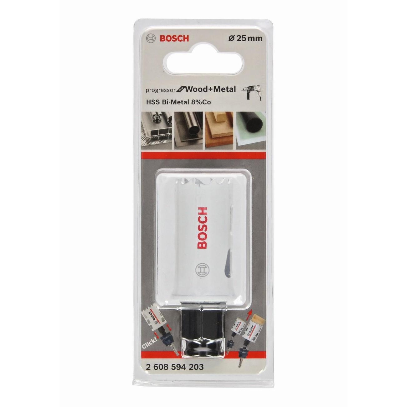 BOSCH Professional Progressor Биметална боркорона за дърво и метал 25 мм (2608594203) - от Etools.bg BOSCH Professional Progressor Биметална боркорона за дърво и метал 25 мм (2608594203)