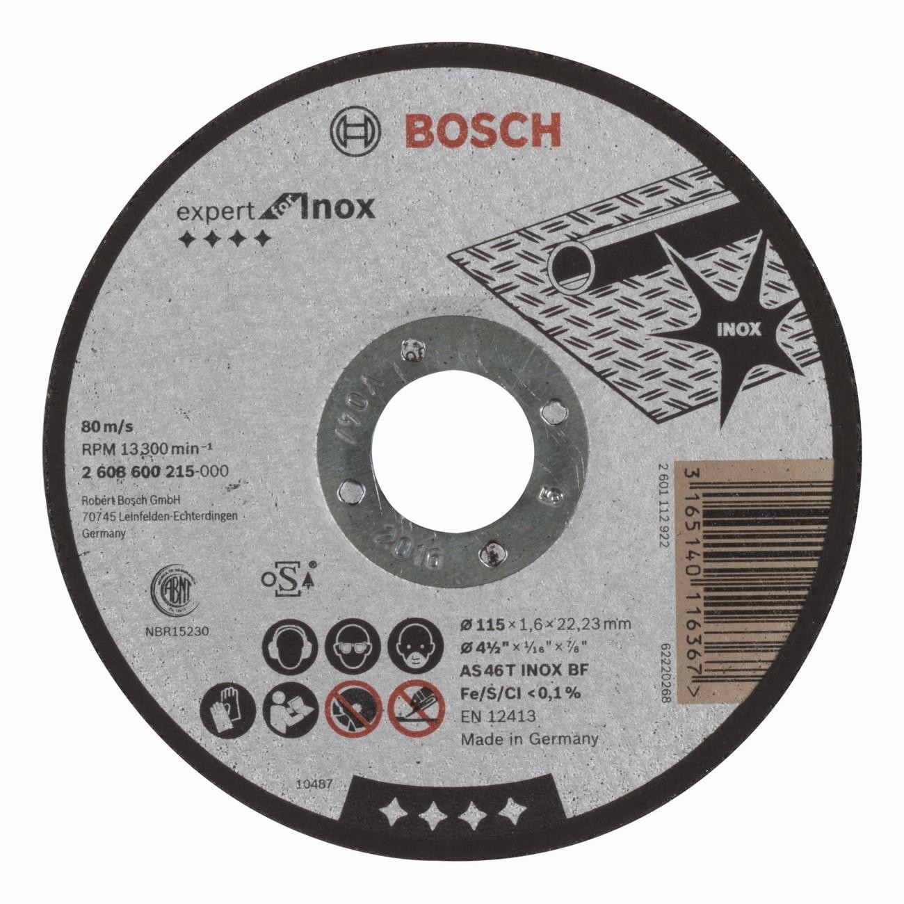 BOSCH Professional AS 46 T INOX BF Диск за рязане за инокс 115 мм 1.6 мм (2608600215)