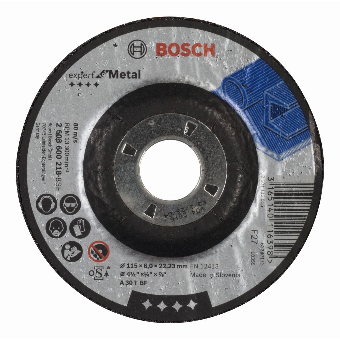 BOSCH Professional A 30 T BF Диск за грубо шлифоване вдлъбнат метал 115 мм 6 мм (2608600218)