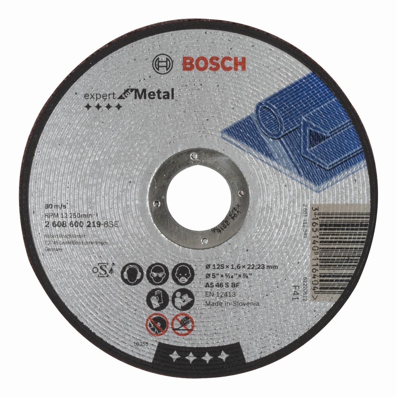 BOSCH Professional AS 46 S BF Диск за рязане на метал 125 мм 1.6 мм (2608600219)