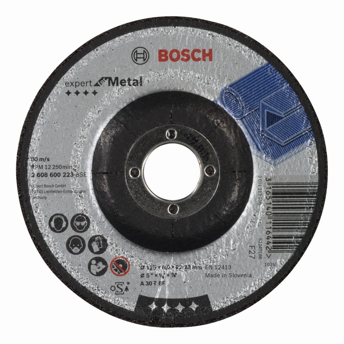 BOSCH Professional A 30 T BF Диск за грубо шлифоване вдлъбнат метал 125 мм 6 мм (2608600223)