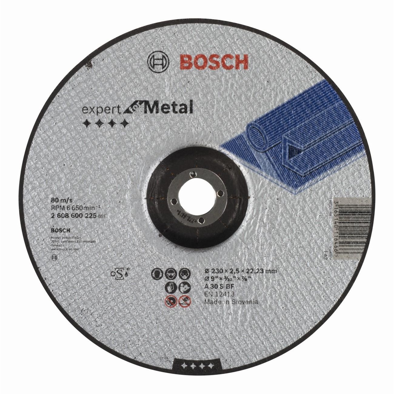 BOSCH Professional A 30 S BF Диск за рязане вдлъбнат за метал 230 мм 2.5 мм (2608600225)