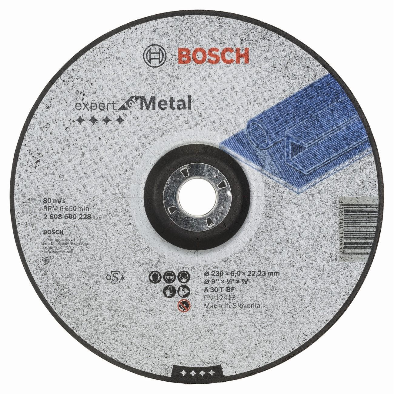 BOSCH Professional A 30 T BF Диск за грубо шлифоване вдлъбнат метал 230 мм 6 мм (2608600228)