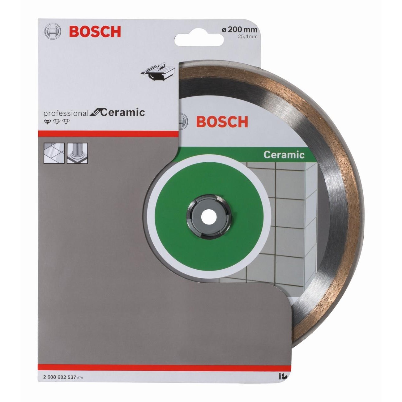 BOSCH Professional Диамантен диск за рязане на керамика 200x25.40x1.6x7 мм (2608602537)