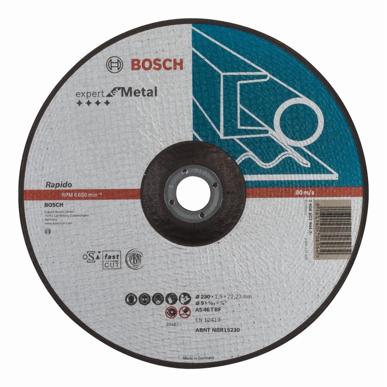 BOSCH Professional Rapido AS 46 T BF Диск за рязане вдлъбнат за метал 230 мм 1.9 мм (2608603404)