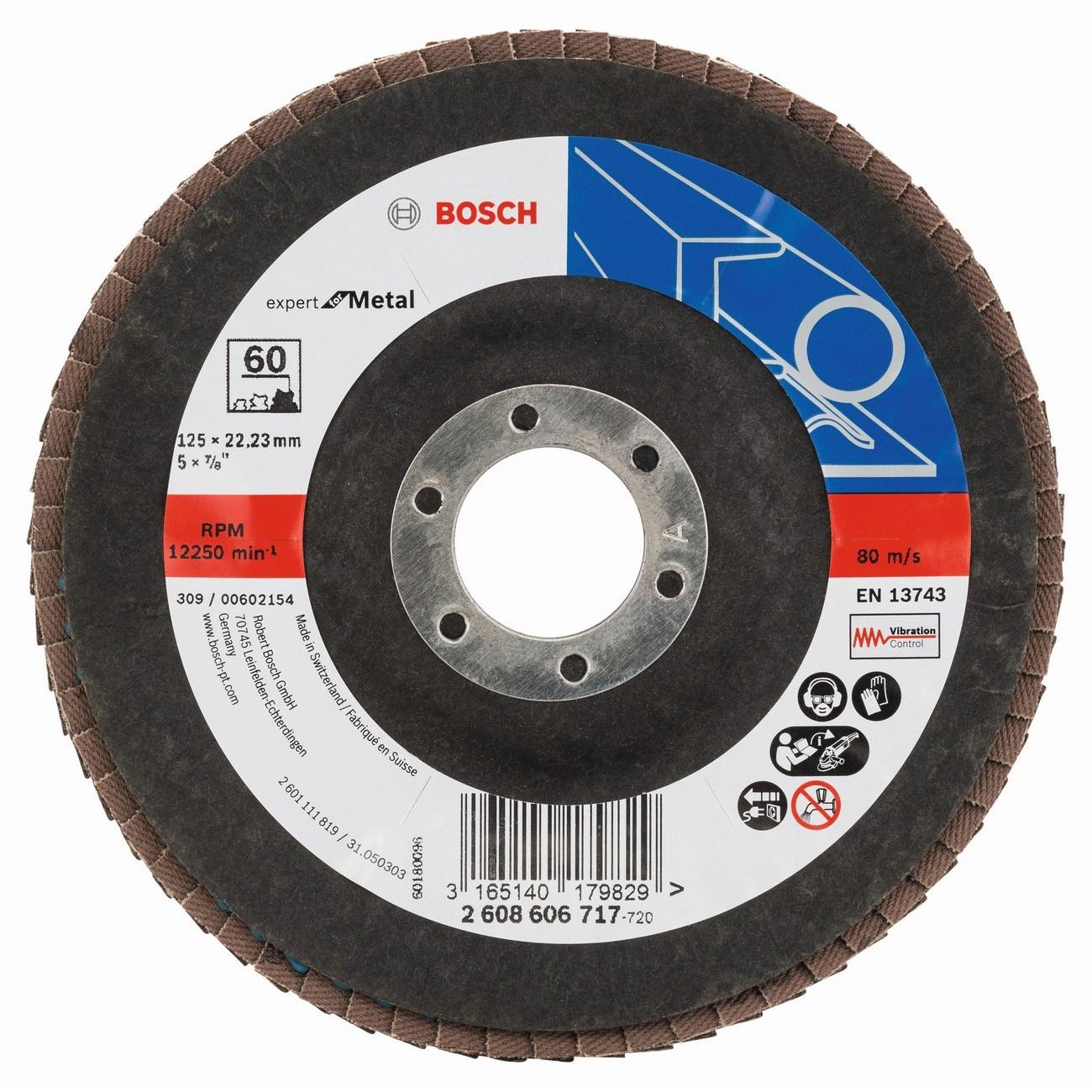 BOSCH Professional X551 Ветрилообразен диск за шлайфане на метал 125 мм G60 (2608606717)