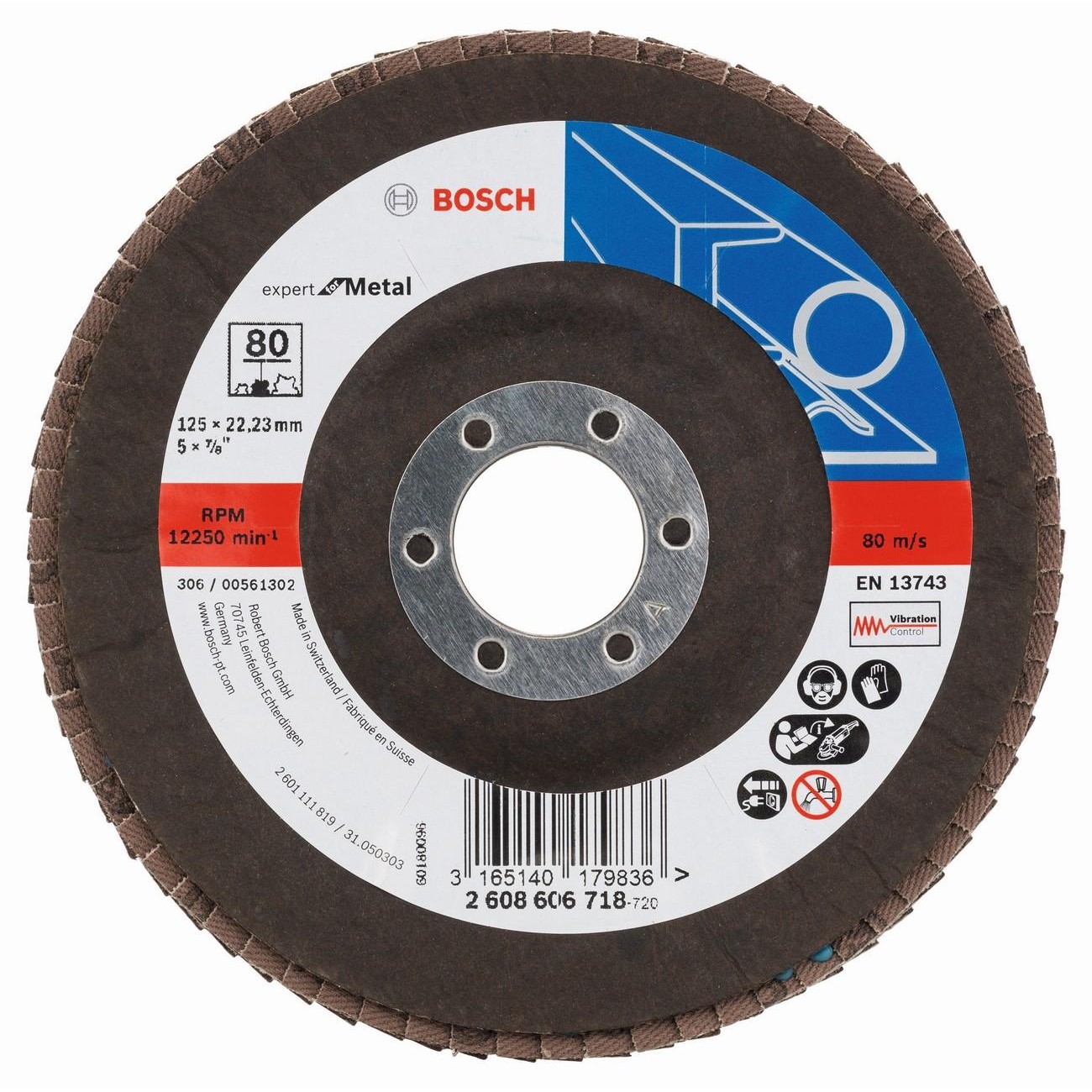 BOSCH Professional X551 Ветрилообразен диск за шлайфане на метал 125 мм G80 (2608606718)