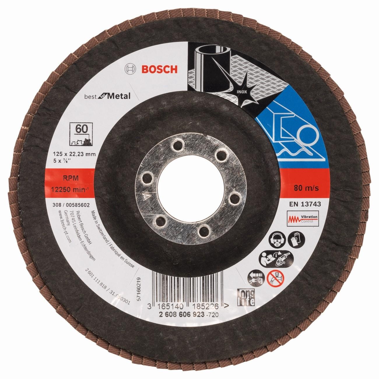 BOSCH Professional X571 Ветрилообразен диск за шлайфане на метал 125 мм G60 (2608606923)