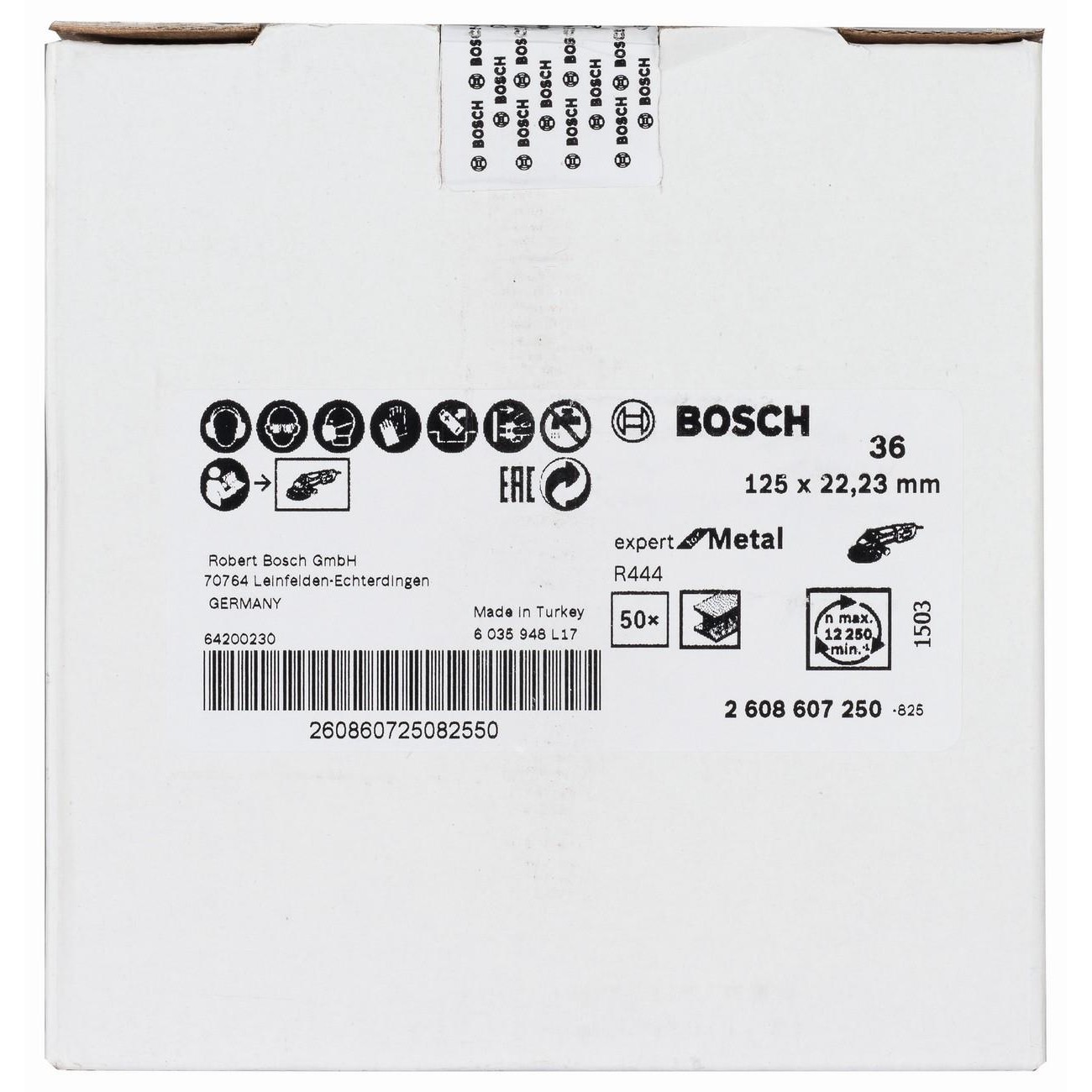 BOSCH Professional R444 Фибродиск за шлайфане на метал 125 мм K36 (2608607250)