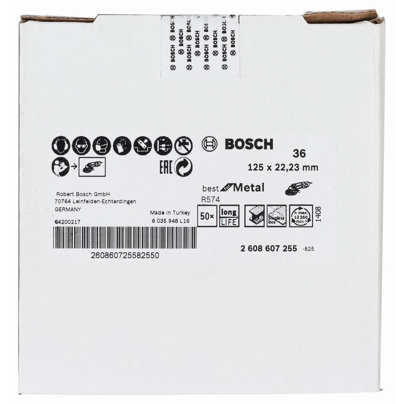 BOSCH Professional R574 Фибродиск за шлайфане на метал 125 мм K36 (2608607255)