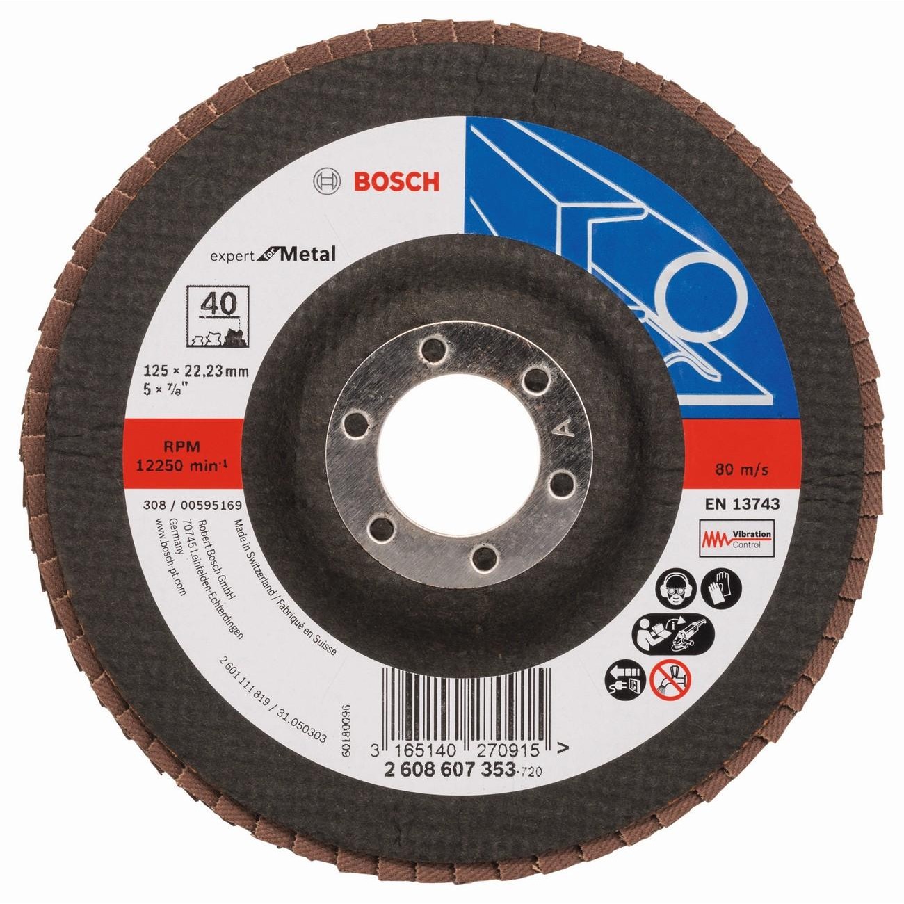 BOSCH Professional X551 Ветрилообразен диск за шлайфане на метал 125 мм G40 (2608607353)