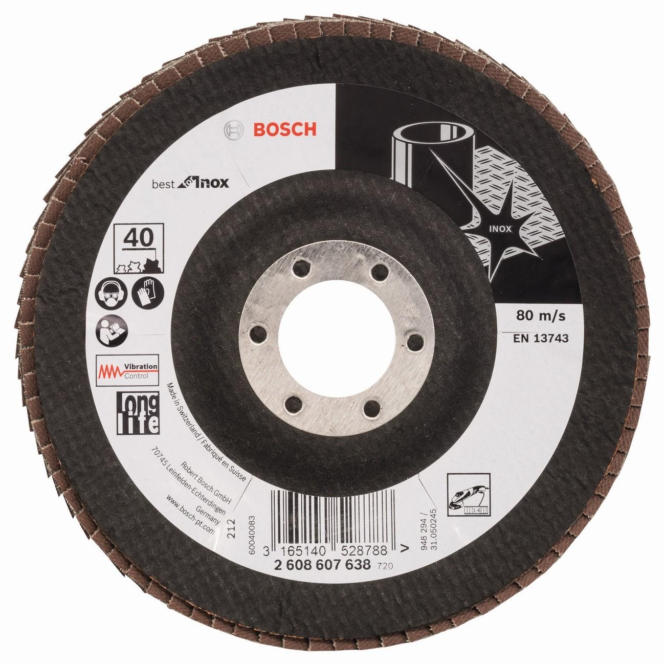 BOSCH Professional X581 Ветрилообразен диск за шлайфане на метал 125 мм 22.23 мм P40 (2608607638)