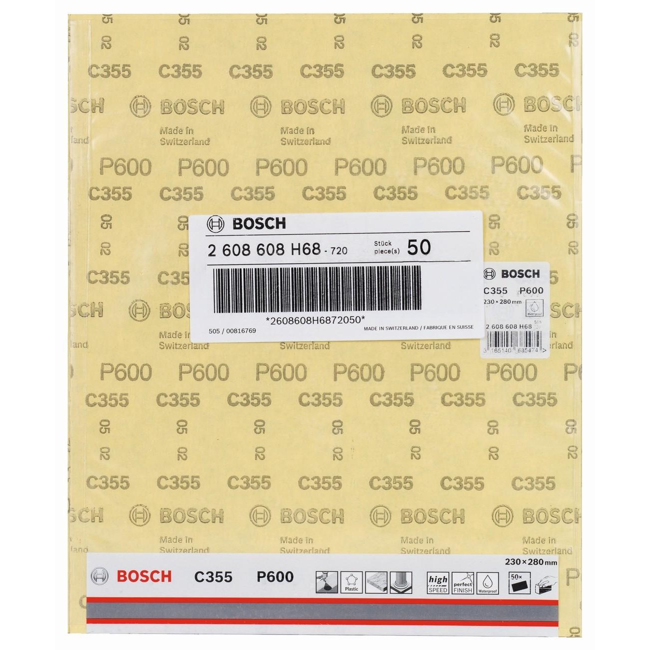 BOSCH Professional C355 Шкурка 230x280 мм P600 (2608608H68)