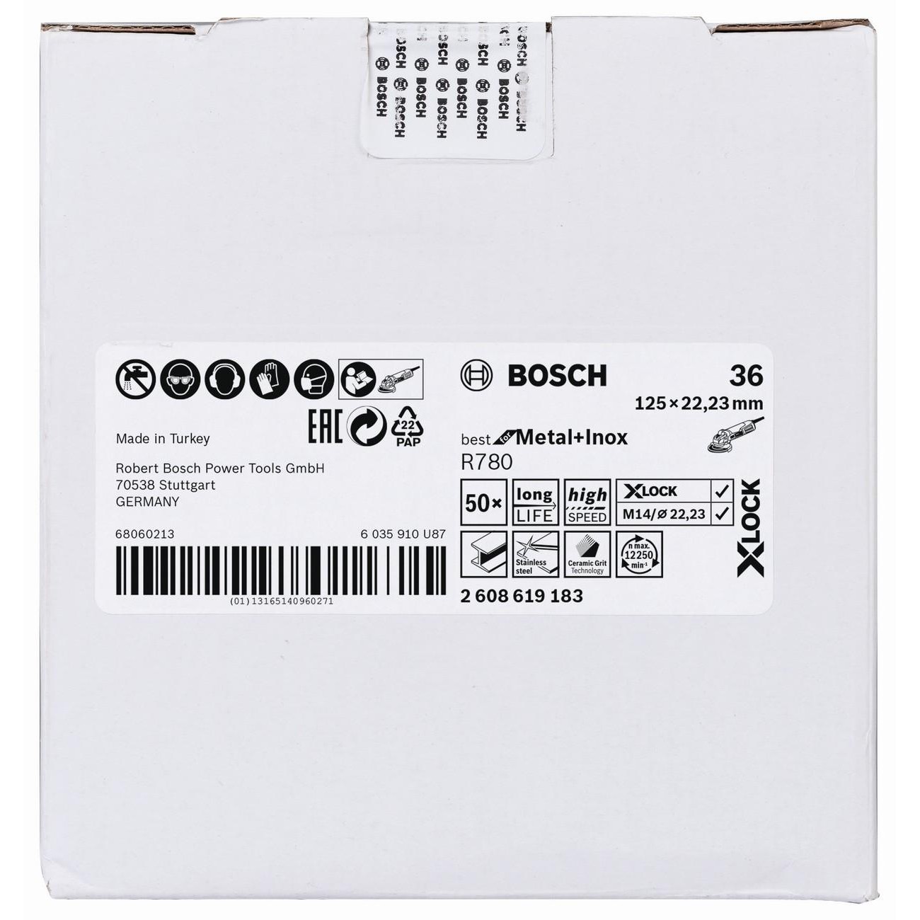 BOSCH Professional X-LOCK R780 Фибърдиск със звездообразен отвор за метал и инокс 125 мм G36 (2608619183)