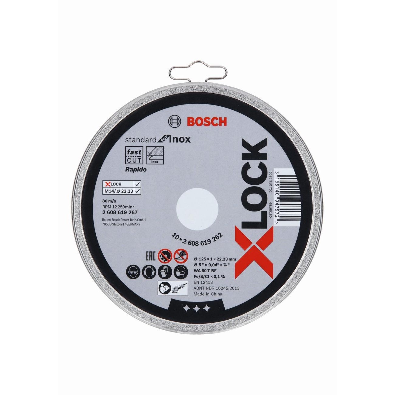 BOSCH Professional X-LOCK Диск за рязане на инокс 125x1x22.23 мм (2608619262)