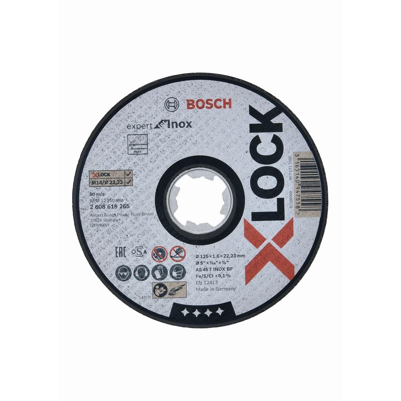 BOSCH Professional X-LOCK Expert Диск за рязане на инокс 125x1.6x22.23 мм (2608619265)