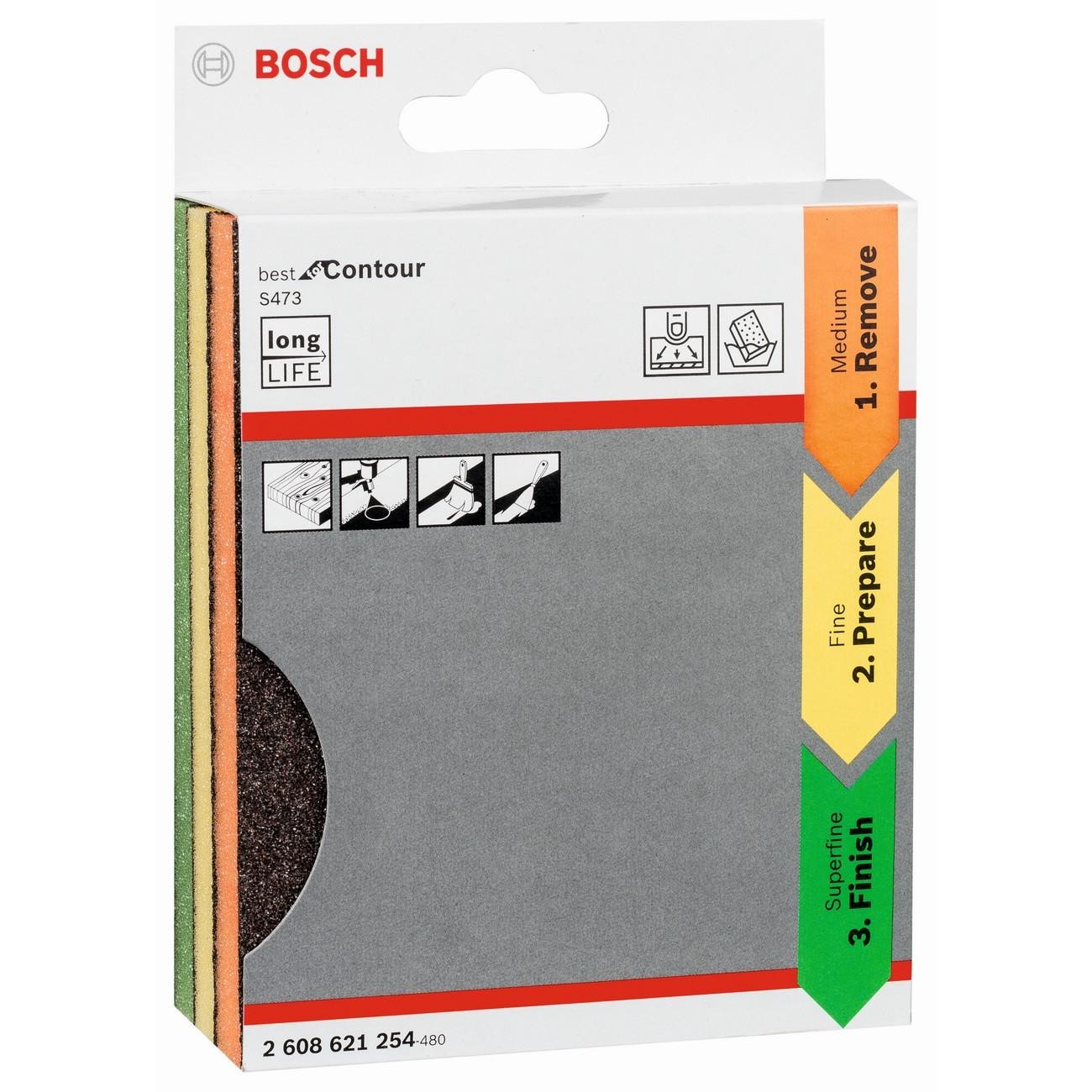 BOSCH Professional Комплект кечета за контурно шлайфане 3 бр. 98x120x13 мм (2608621254)