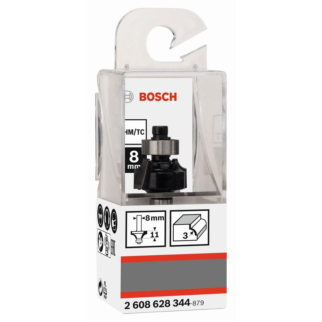 BOSCH Professional Фрезер за закръгляване 8 мм R1 3 мм L 10.2 мм G 53 мм (2608628344)