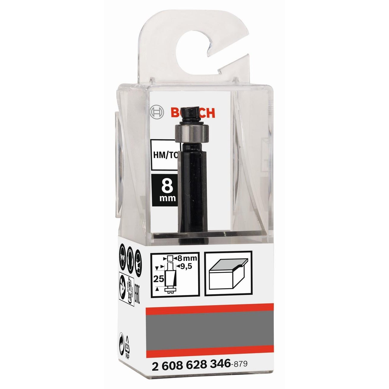 BOSCH Professional Фрезер за рязане на ламинат 8 мм D1 9.5 мм L 25.4 мм G 68 мм (2608628346)