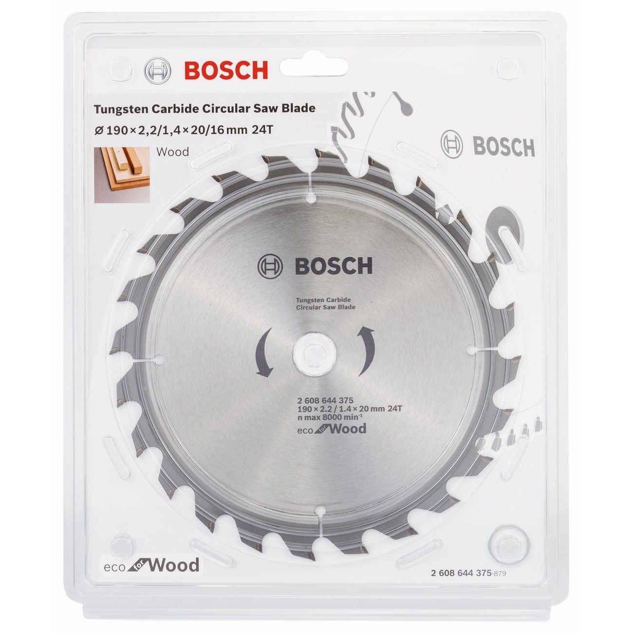 BOSCH Professional Eco Циркулярен диск за дърво 190x20x2.2 мм 24 зъба (2608644375) - от Etools.bg BOSCH Professional Eco Циркулярен диск за дърво 190x20x2.2 мм 24 зъба (2608644375)