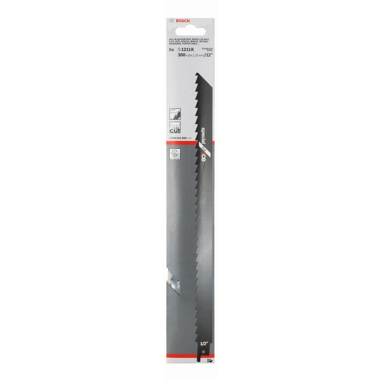 BOSCH Professional S 1211 K Нож за саблен трион за лед 300 мм (2608652900)