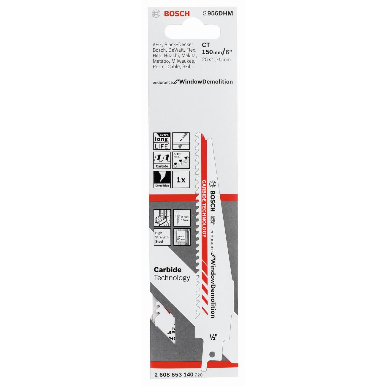 BOSCH Professional S 956 DHM Нож за саблен трион за демонтаж на прозорци 150 мм (2608653140)