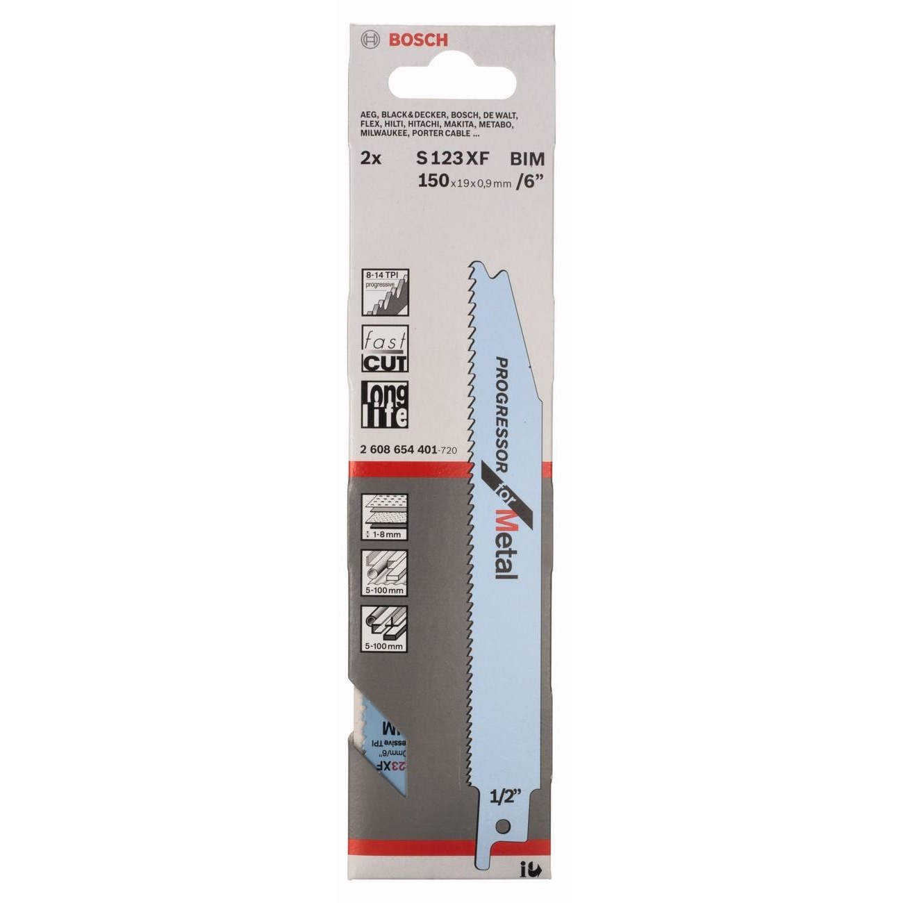 BOSCH Professional S 123 ХF Нож за саблен трион за метал 150 мм (2608654401) - от Etools.bg BOSCH Professional S 123 ХF Нож за саблен трион за метал 150 мм (2608654401)