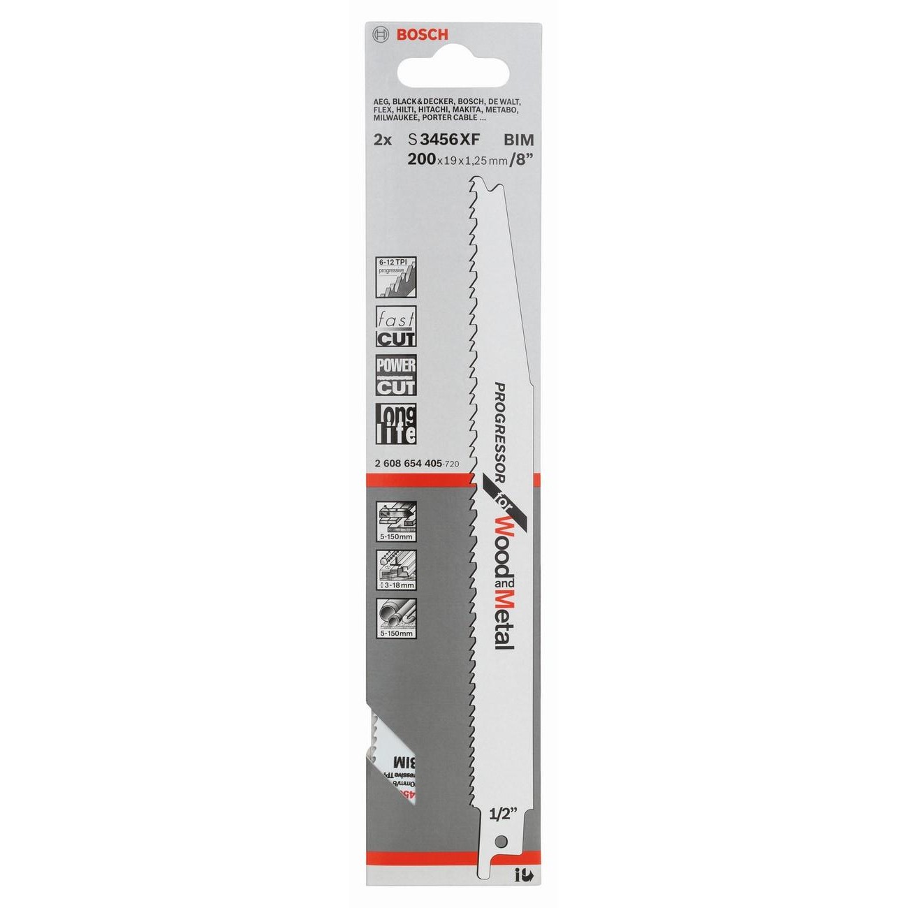 BOSCH Professional S 3456 ХF Нож за саблен трион за дърво и метал 200 мм (2608654405) - от Etools.bg BOSCH Professional S 3456 ХF Нож за саблен трион за дърво и метал 200 мм (2608654405)