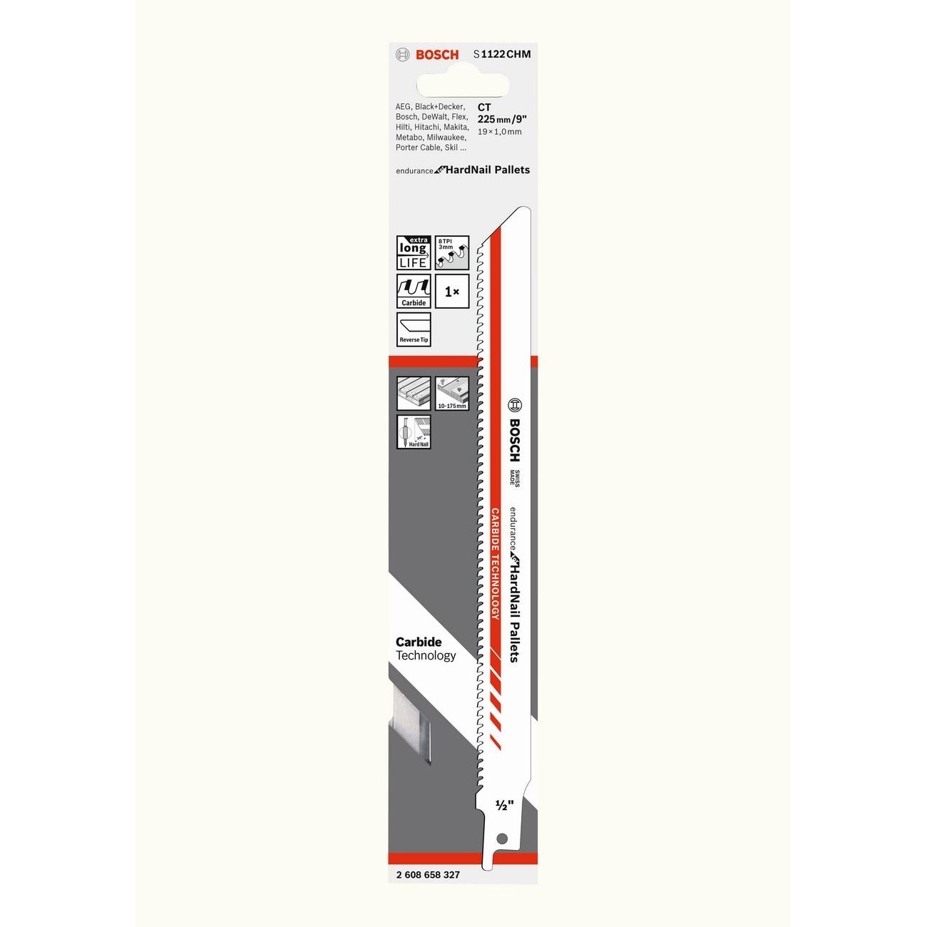 BOSCH Professional S 1122 CHM Нож за саблен трион за дърво 225 мм (2608658327)