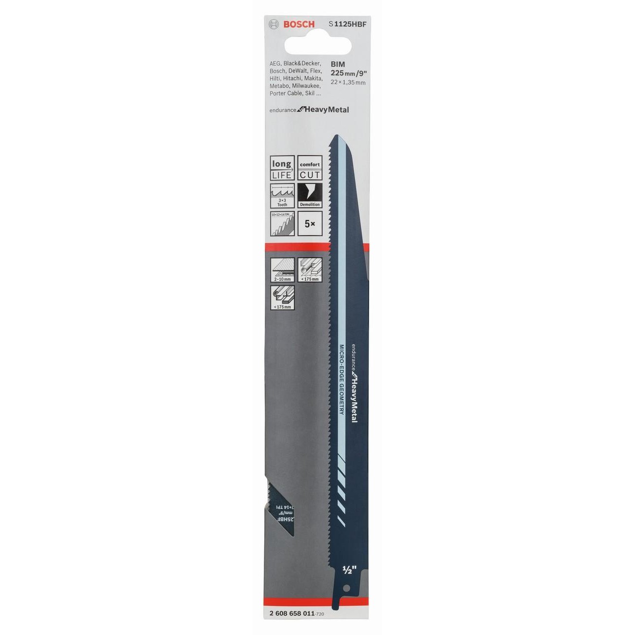 BOSCH Professional S 1125 НВF Нож за саблен трион за метал 225 мм (2608658011)