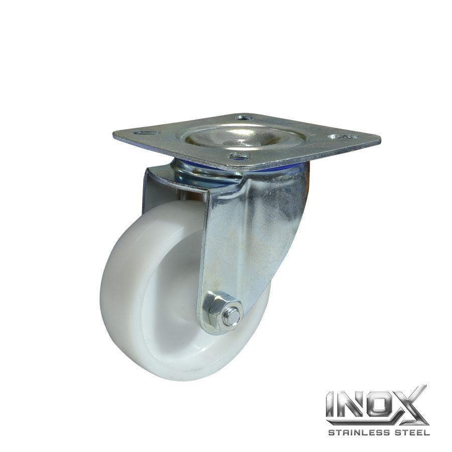 PREMIUM Въртящо се колело Poly/inox ф 100 мм до 200 кг (41356)